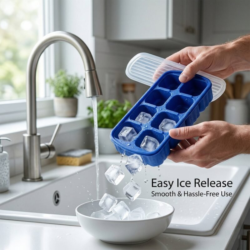icetray03.jpg Multipurpose Square Ice Cube Tray – Durable & Reusable with Lid
