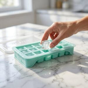 Ice Cube Tray � Leak-Proof with 18-Grid Silicone Design