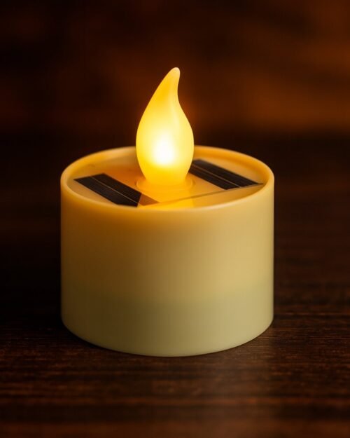 Solar Powered LED Flameless Candle – Safe Warm Glow for Decor