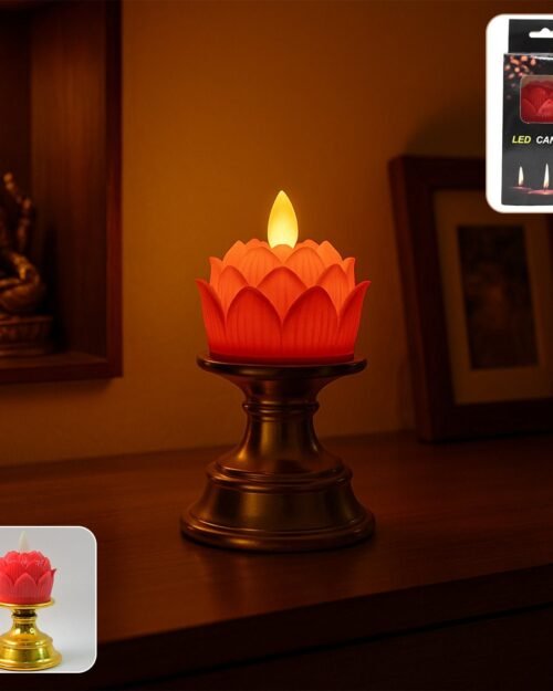Lotus LED Flameless Candle – Elegant Decorative Flameless Light
