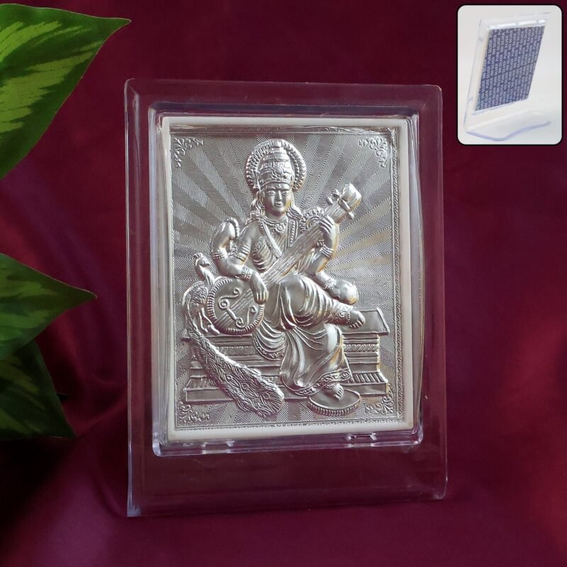 image_1-27.jpg Silver Saraswati Maa Photo Frame – Elegant Spiritual Decor
