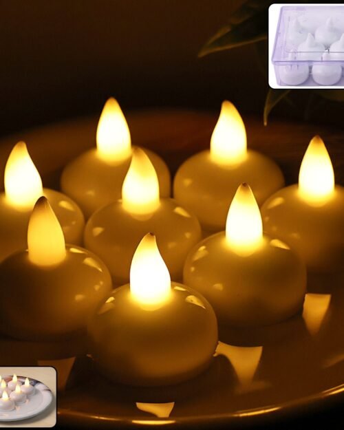 Round LED Flameless Tealight Candles – Safe Warm Glow Set of 8