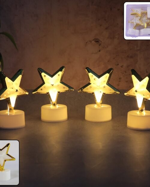 Star Shaped Flameless LED Candles – Set of 4 for Home Decor