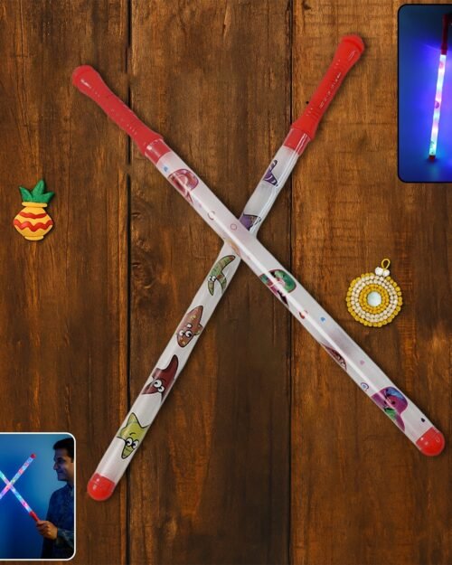 LED Dandiya Sticks – 2 Piece Set with Multi-Color Lights