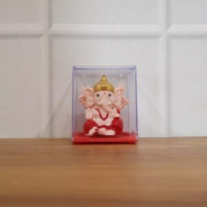 Hand-Moving Small Ganesha Idol – Vibrant Red & Gold Decor