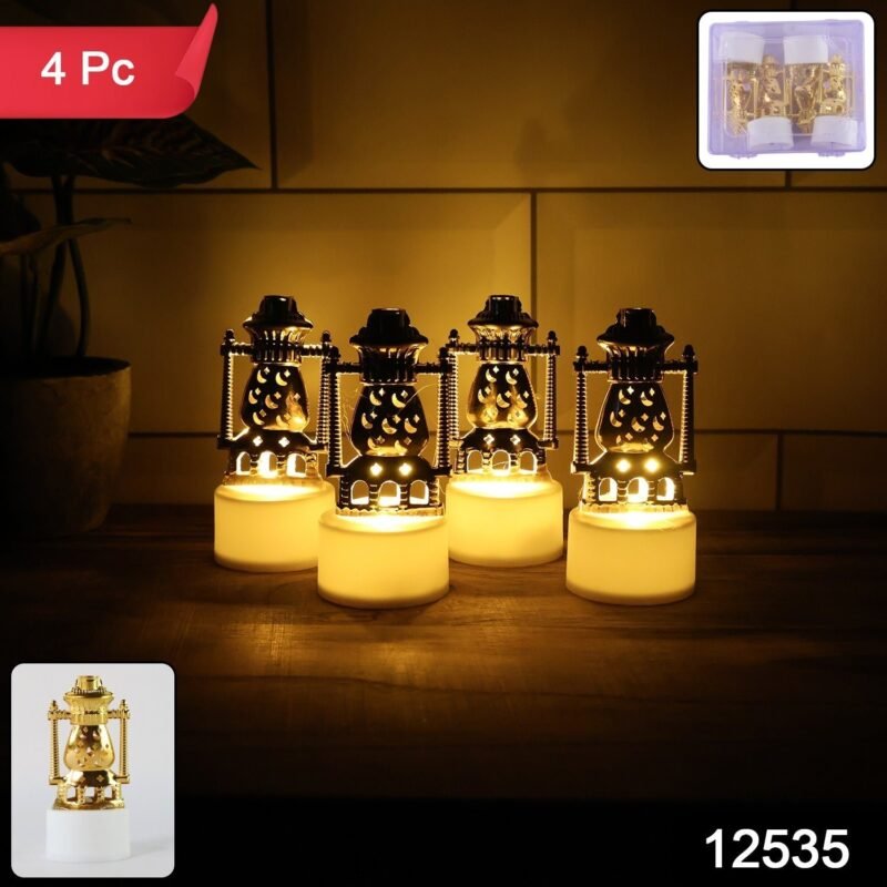 Flameless LED Tealights – Vintage Lantern Style (Set of 4)
