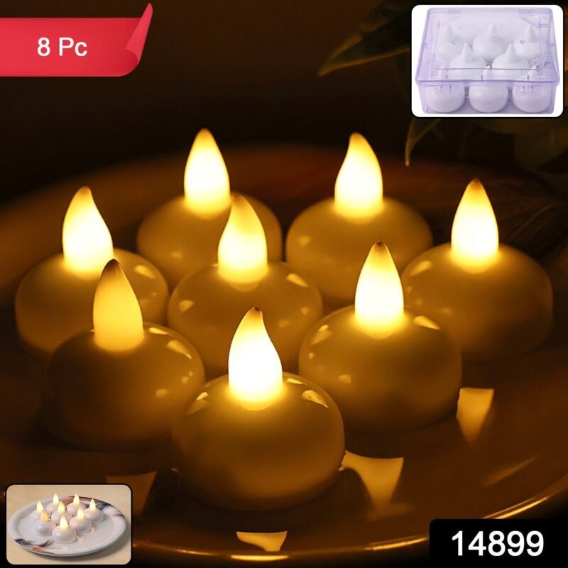 Round LED Flameless Tealight Candles – Safe Warm Glow Set of 8