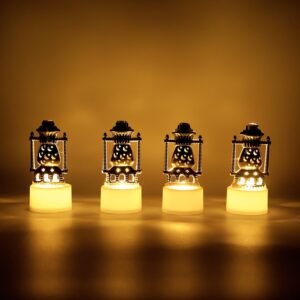 Flameless LED Tealights – Vintage Lantern Style (Set of 4)