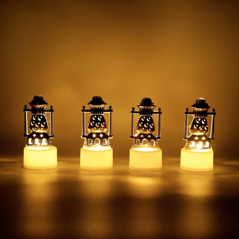 Flameless LED Tealights – Vintage Lantern Style (Set of 4)