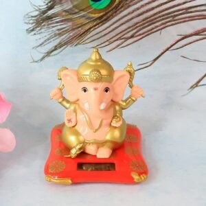 Lord Ganesh Idol with Solar-Powered Base – Medium Decorative Statue