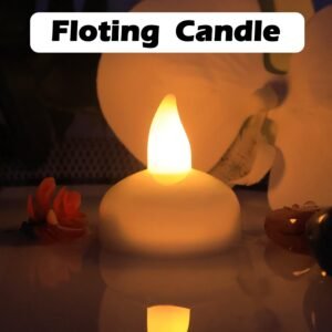 LED Floating Candles – Smokeless Lotus Set of 12 for Festive Decor