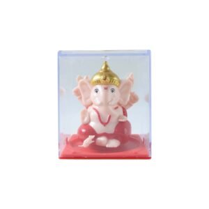 Hand-Moving Small Ganesha Idol – Vibrant Red & Gold Decor