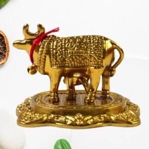 image_4-28.jpg Golden Metal Kamdhenu Cow Showpiece – Spiritual Home Decor
