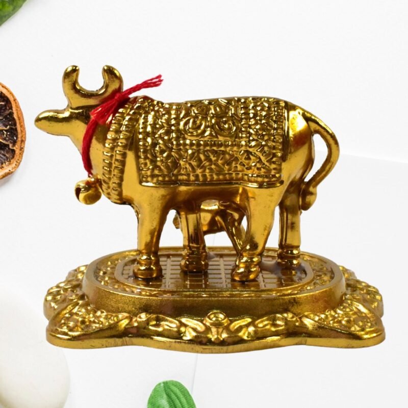 image_4-28.jpg Golden Metal Kamdhenu Cow Showpiece – Spiritual Home Decor