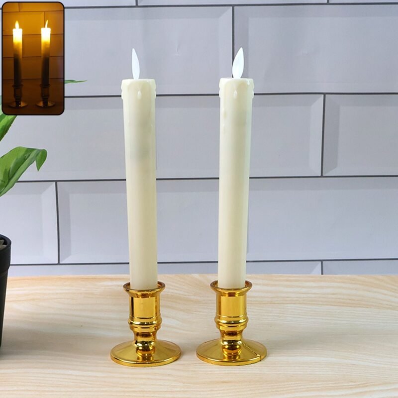 image_4-8.jpg LED Flameless Taper Candles – Set of 2 Realistic Flickering Lights