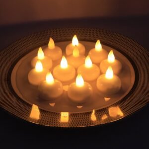 LED Floating Candles – Smokeless Lotus Set of 12 for Festive Decor
