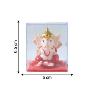 Hand-Moving Small Ganesha Idol – Vibrant Red & Gold Decor