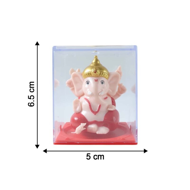 Hand-Moving Small Ganesha Idol – Vibrant Red & Gold Decor