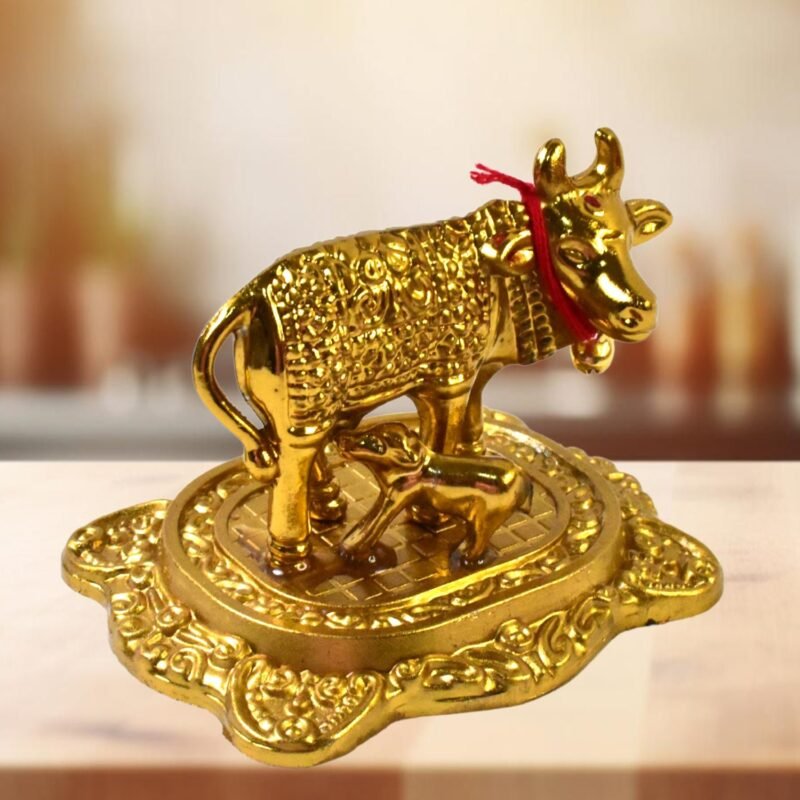 image_6-28.jpg Golden Metal Kamdhenu Cow Showpiece – Spiritual Home Decor