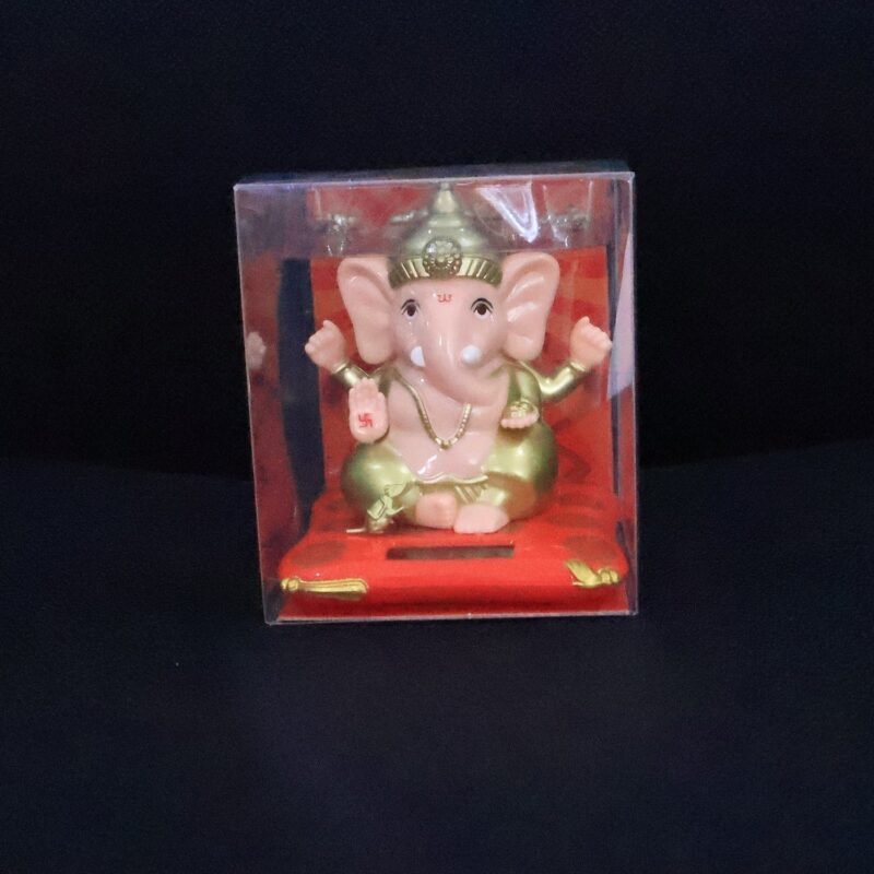 Lord Ganesh Idol with Solar-Powered Base – Medium Decorative Statue