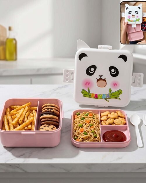 Kids Lunch Box with Compartments � Panda Design & Utensils for School & Travel