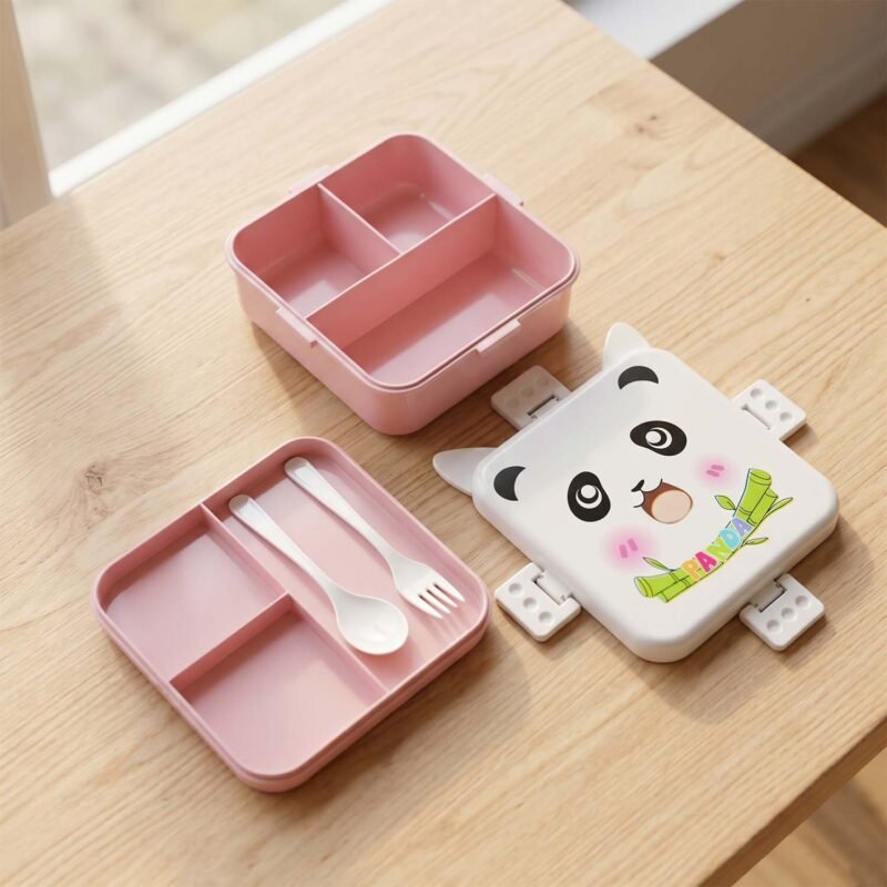 lunchbox2.jpg Kids Lunch Box with Compartments � Panda Design & Utensils for School & Travel