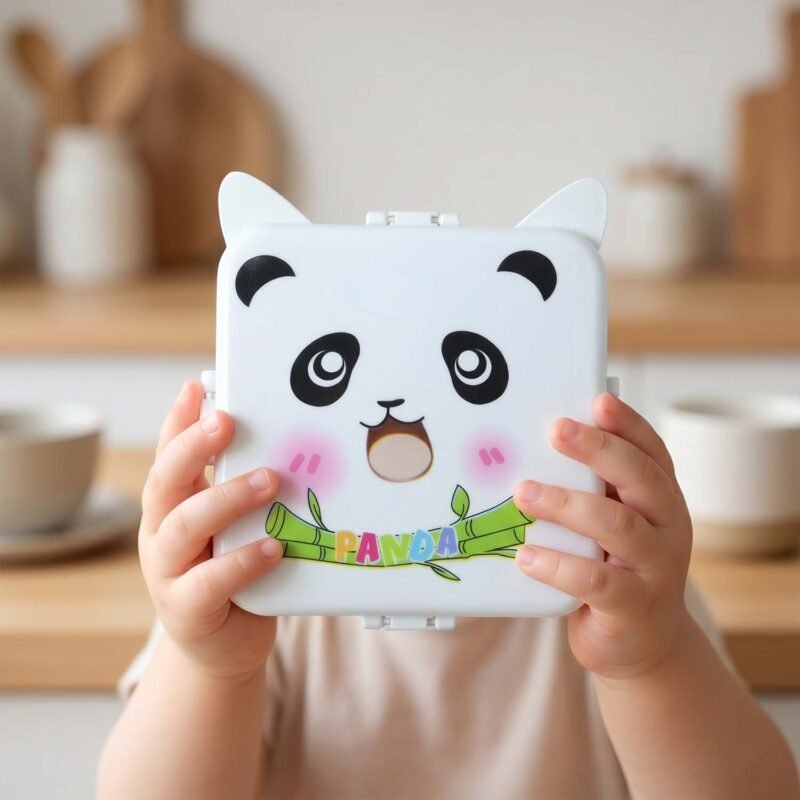 lunchbox3.jpg Kids Lunch Box with Compartments � Panda Design & Utensils for School & Travel