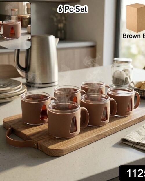 Tea Cup Set – Elegant 6-Piece Ceramic Round Serving Set