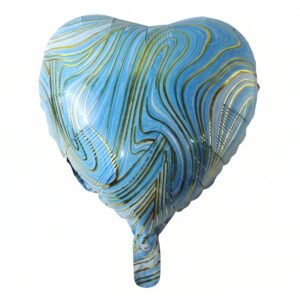Blue Marble Heart Foil Balloon � Bright & Festive Party Decor