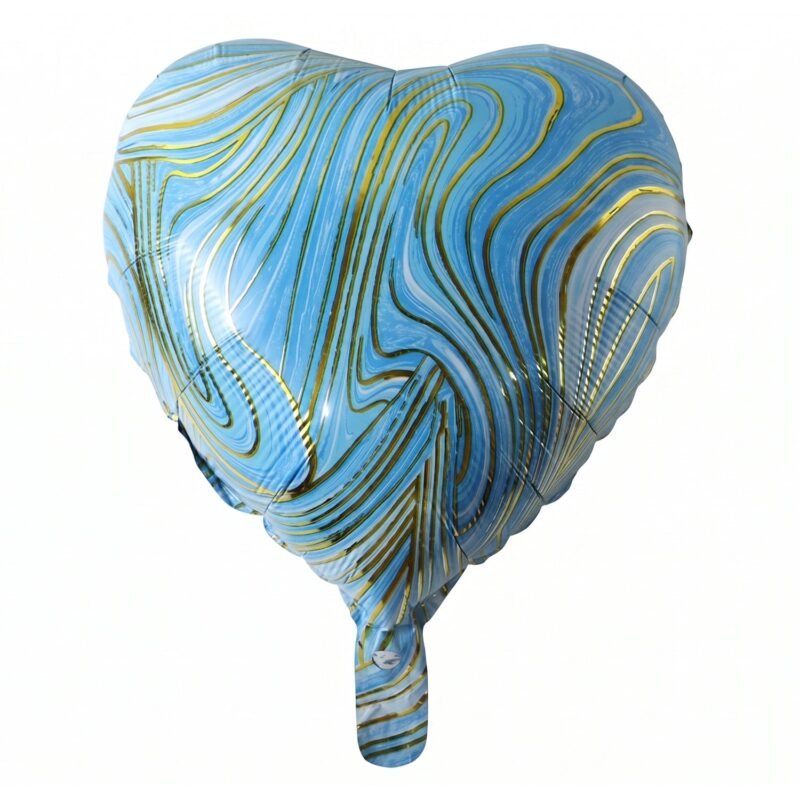 Blue Marble Heart Foil Balloon � Bright & Festive Party Decor