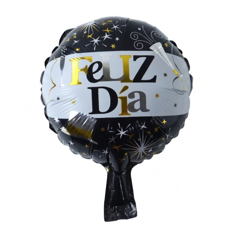 party-decoration-balloons_6_-7.jpg Black Gold 'Feliz Dia' Foil Balloon � Bright Party Decor for Celebrations