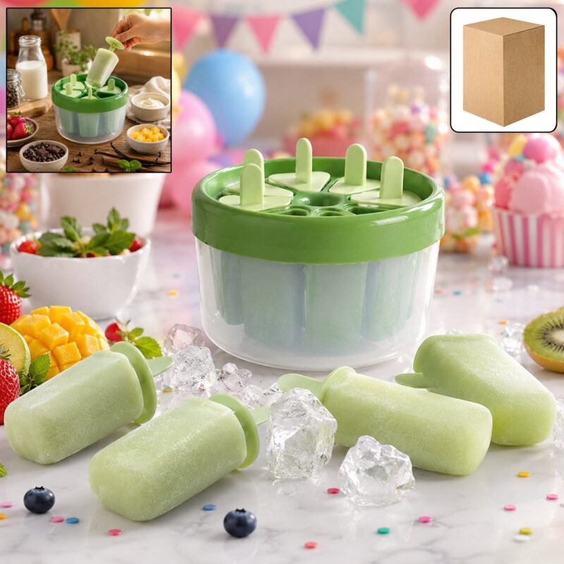 Plastic Ice Candy Popsicle Maker � 8 Molds for Homemade Treats