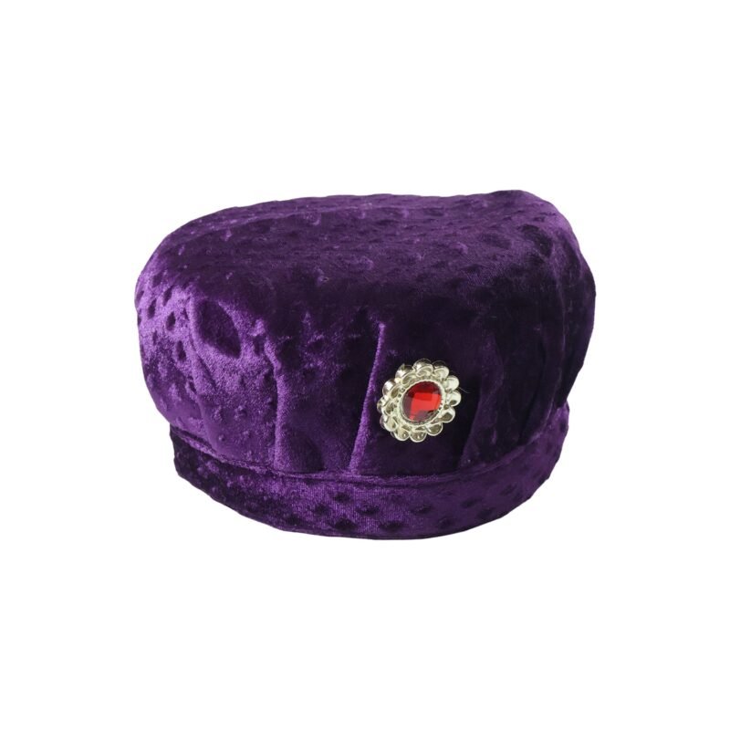 Velvet Boys Cap – Elegant Festive Headwear with Stone Brooch