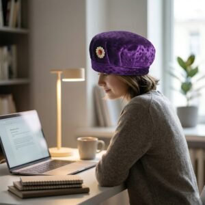 Velvet Boys Cap – Elegant Festive Headwear with Stone Brooch