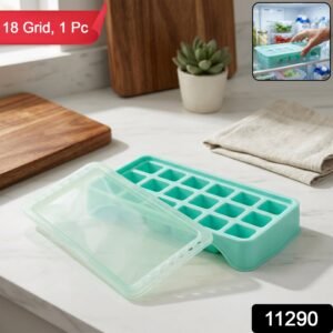 Ice Cube Tray � Leak-Proof with 18-Grid Silicone Design