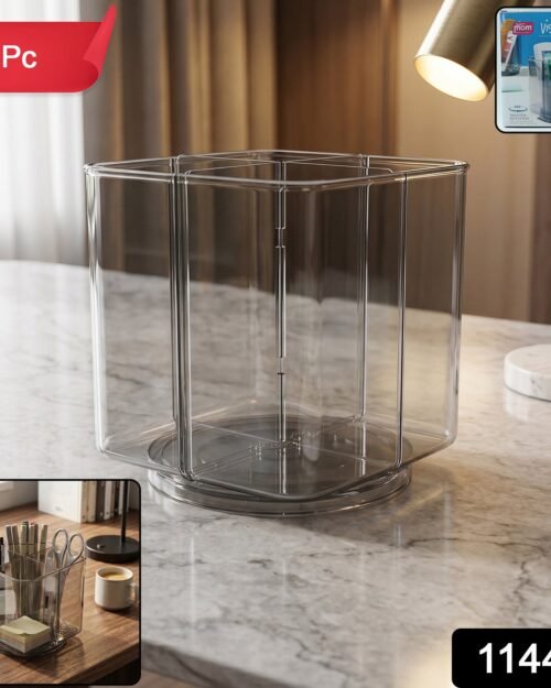 sku_108bc0a7-0c9a-4f17-b4c3-f1abbf9ee4d1.jpg Desk Organizer � 360� Rotating Acrylic Pen Stand for Workspace