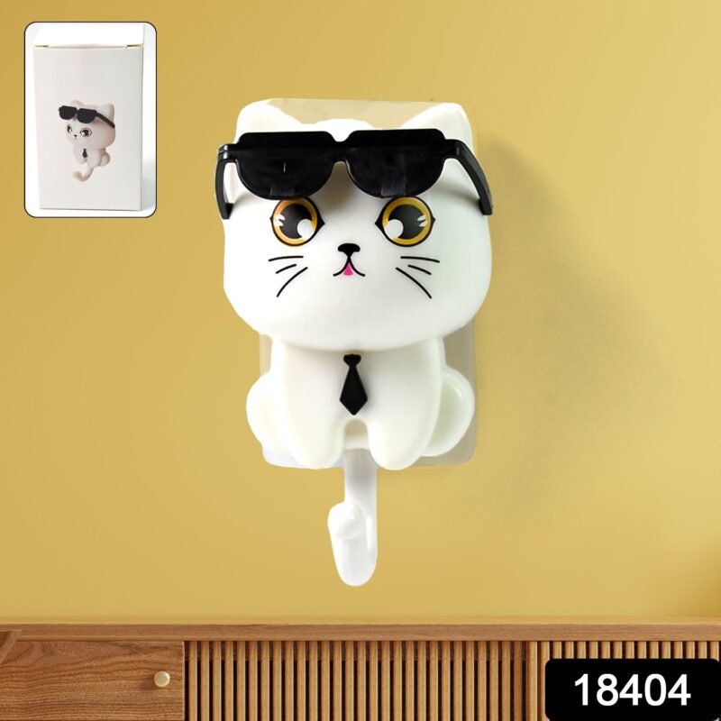 sku_4326a85b-bd06-48a1-9a44-67d7c6f340c7.jpg Cat Wall Hook � Cute Sunglasses Design, Self-Adhesive | Styleva