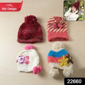 Winter Woolen Knitted Caps – Soft, Warm & Unisex Design