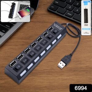 sku_8085c215-2773-474f-b73c-aff40e4e45d8.jpg 7 Port USB Hub – 7-in-1 Individual Switches, LED Indicators | Compshop