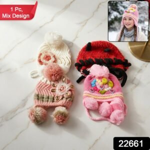 sku_946c0117-d86d-4e5e-86b4-2e7ee7625f89.jpg Kids Winter Woolen Ear Flap Cap – Soft & Warm with Pom Pom