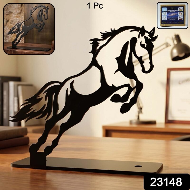 Metal Horse Sculpture � Modern Desk Decor for Sophistication