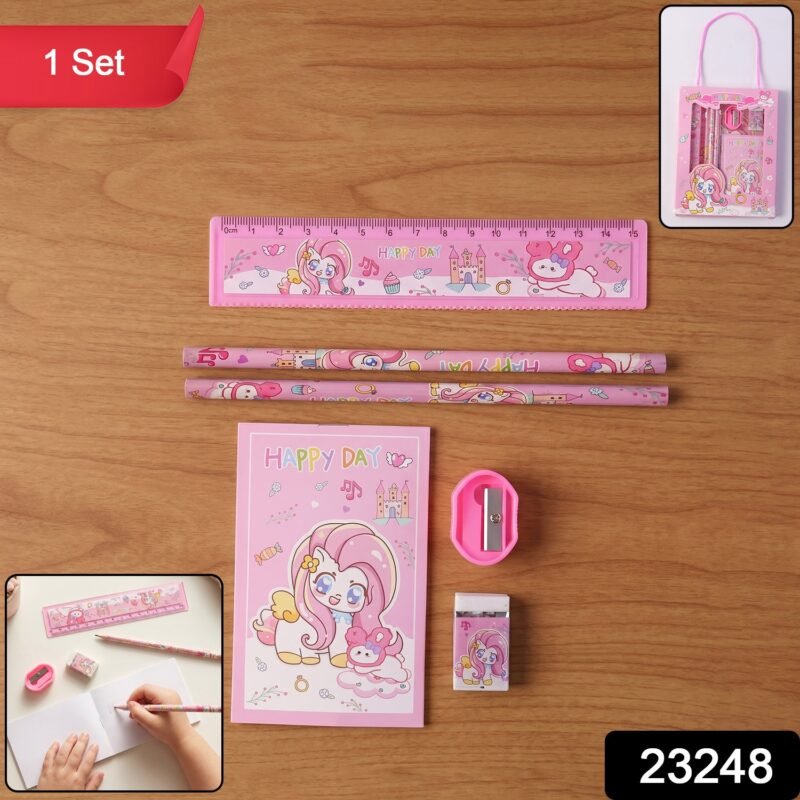 Cartoon Stationery Gift Set � Complete Kids School Supplies with Unicorn Design