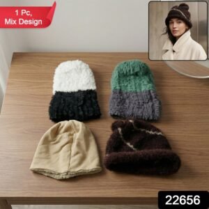 sku_bff7cb73-0171-4aeb-91fa-330683172fb0.jpg Winter Woolen Beanie Cap – Soft & Warm Fleece Lined Knit Hat