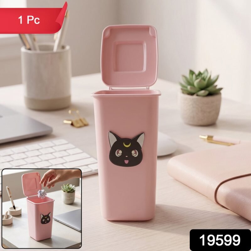 sku_cf7750fc-c6cd-419b-a88c-30f04fc725a9.jpg Mini Trash Can Pen Stand � Cute Desk Organizer with Lid