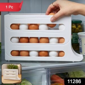 Plastic Egg Storage Organizer � Space-saving fridge tray for neat kitchen organization