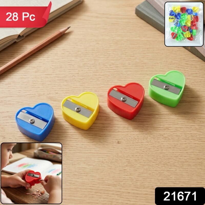 Heart Shape Pencil Sharpener – Colorful & Portable for Kids