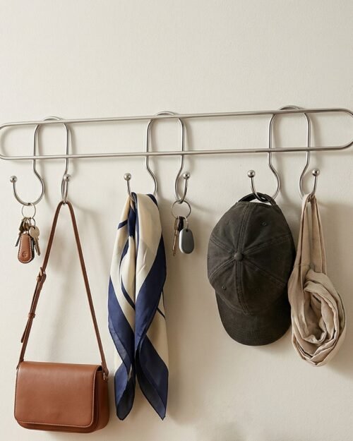 Wall Mounted Metal Hook Rack – Sleek & Heavy Duty Organizer