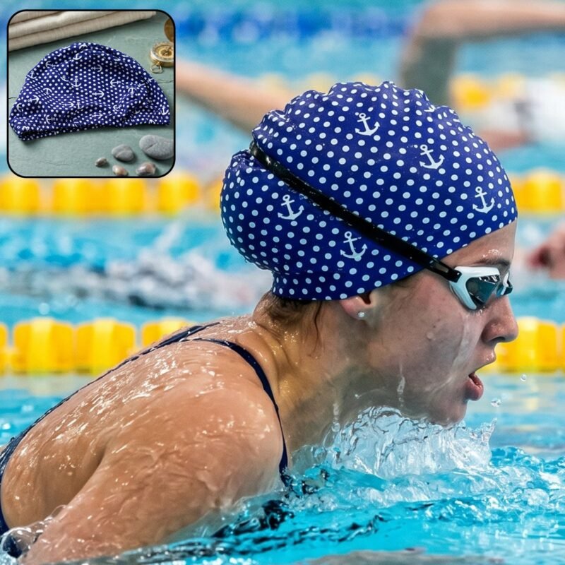 swimming-cap-1.jpg Stretchable Swimming Cap for Long Hair � Large, Comfortable Fit