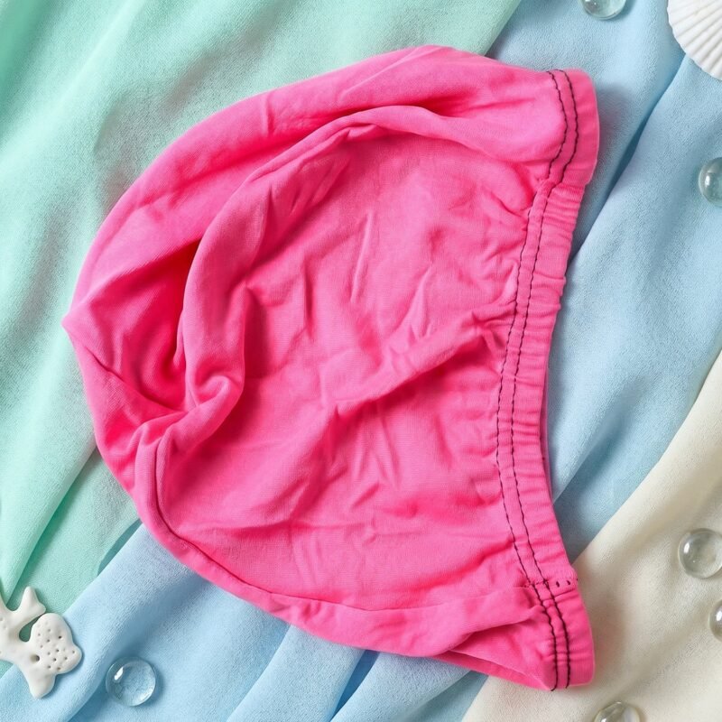 swimming-cap_2_-5.jpg Small Premium Stretchable Pink Swimming Cap � Comfortable Fit for Short Hair