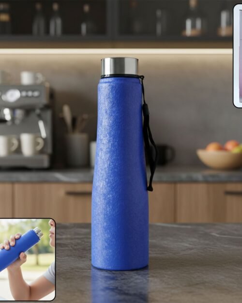 Stainless Steel Water Bottle 1000 ML – Leakproof with Carry Strap